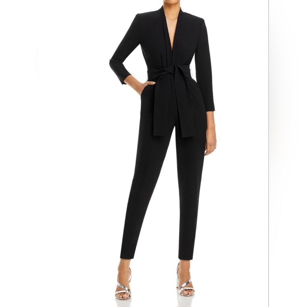 A.L.C. Kieran Black Tie-Waist Jumpsuit